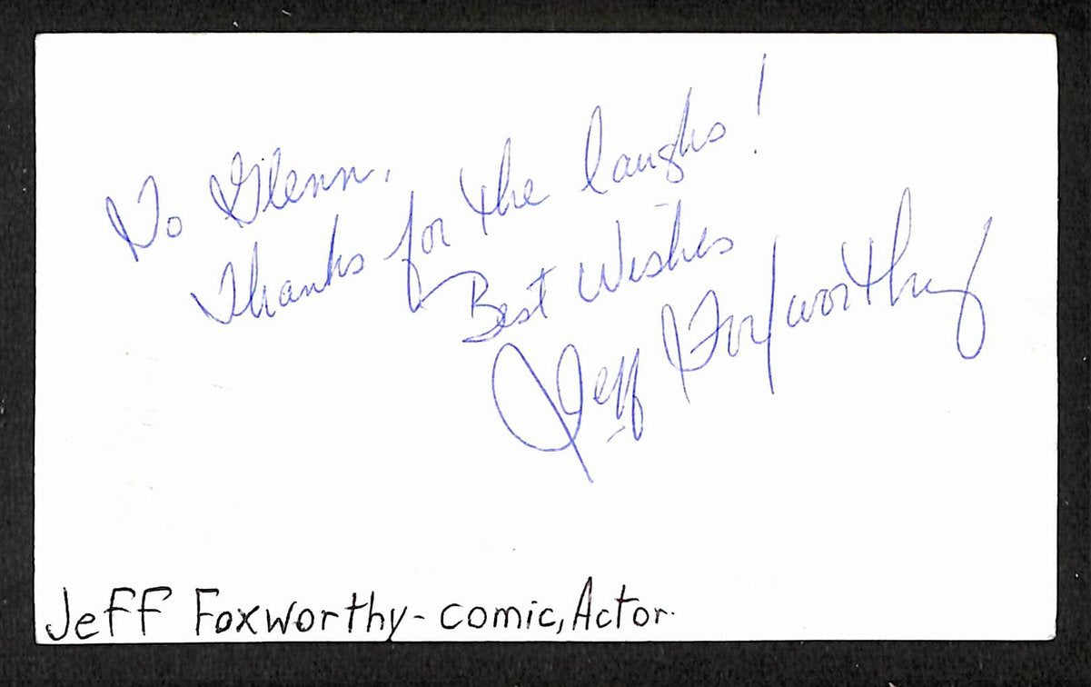 Jeff Foxworthy Signed/Autographed 3x5 Index Card Comedian JSA BA205483