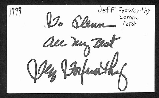 Jeff Foxworthy Signed/Autographed 3x5 Index Card Comedian JSA BA205492