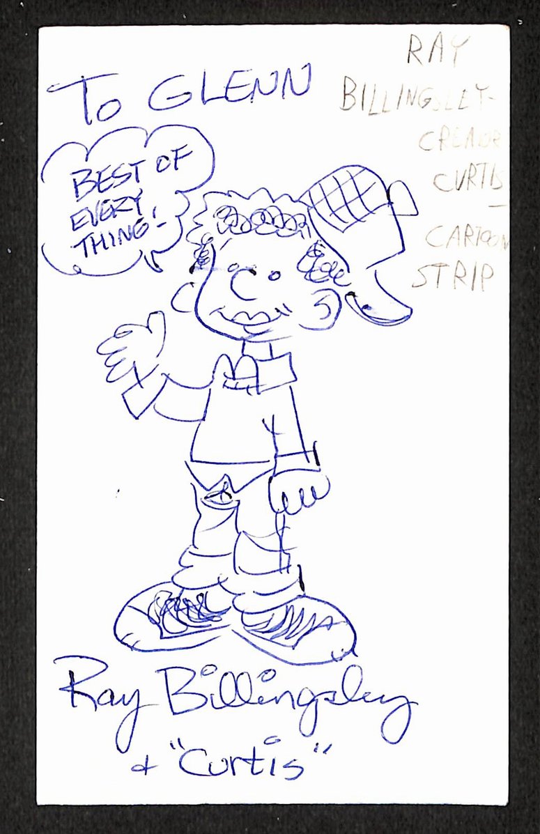 Ray Billingsley Signed/Autographed 3x5 Index Card Sketch Cartoonist JSA BA205494