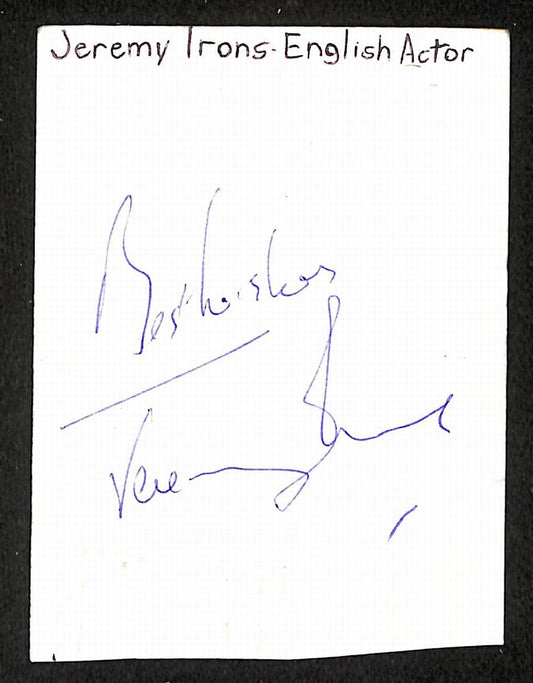 Jeremy Irons Signed/Autographed Cut Signature Actor JSA BA205498