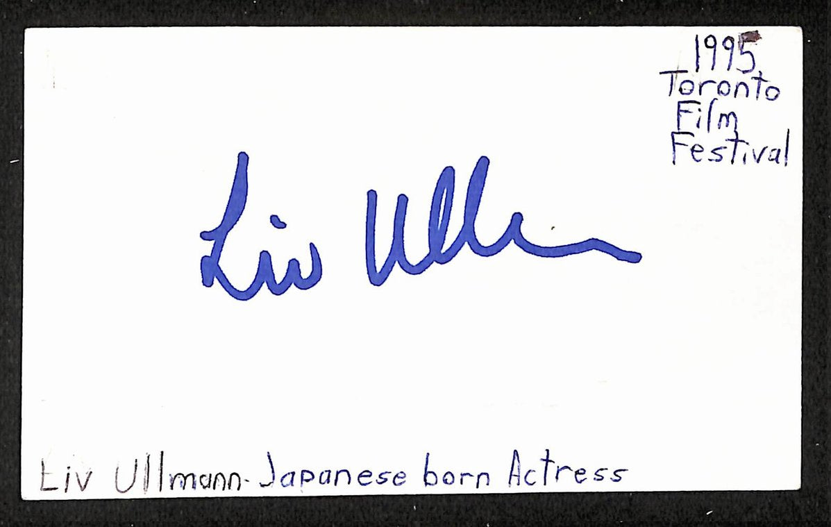 Liv Ullmann Signed/Autographed 3x5 Index Card Actress JSA BA205501