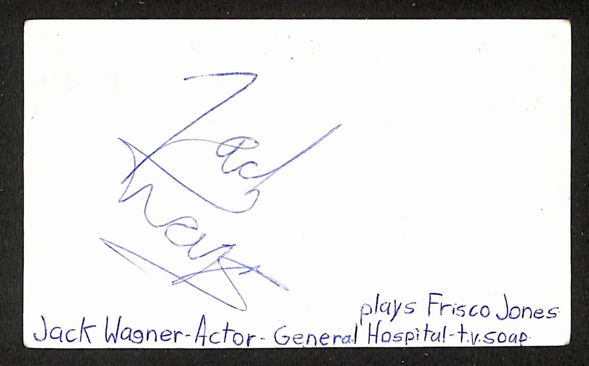Jack Wagner Signed/Autographed 3x5 Index Card Actor JSA BA205503