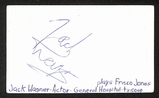 Jack Wagner Signed/Autographed 3x5 Index Card Actor JSA BA205503