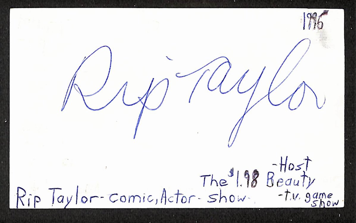 Rip Taylor Signed/Autographed 3x5 Index Card Comedian JSA BA205504