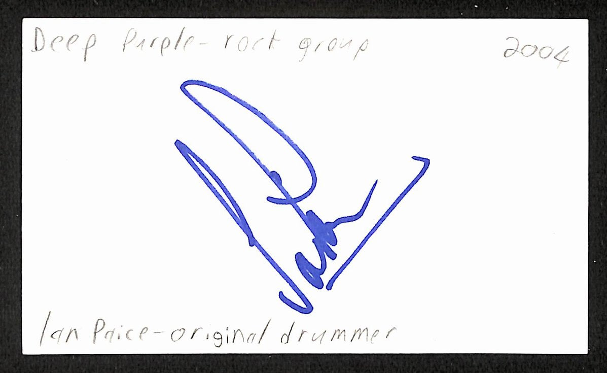 Ian Paice Signed/Autographed 3x5 Index Card Deep Purple JSA BA205505