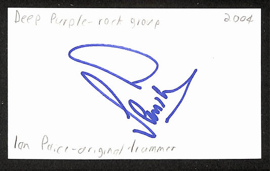 Ian Paice Signed/Autographed 3x5 Index Card Deep Purple JSA BA205506
