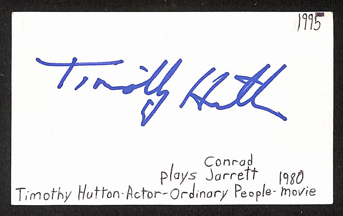 Timothy Hutton Signed/Autographed 3x5 Index Card Actor JSA BA205510