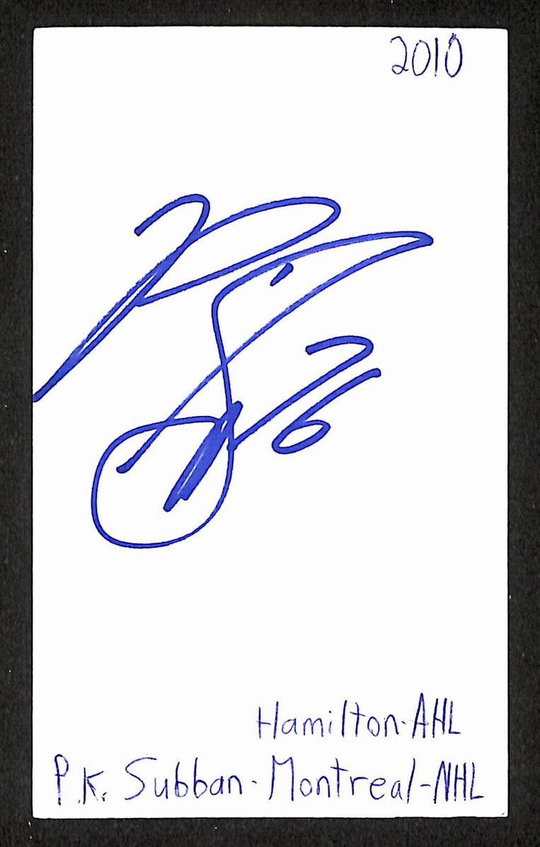 PK Subban  Signed/Autographed 3x5 Index Card Canadiens Devils JSA BA205517