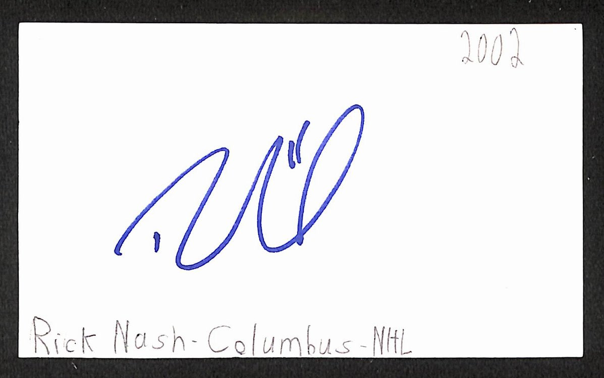 Rick Nash Signed/Autographed 3x5 Index Card Columbus Blue Jackets JSA BA205518