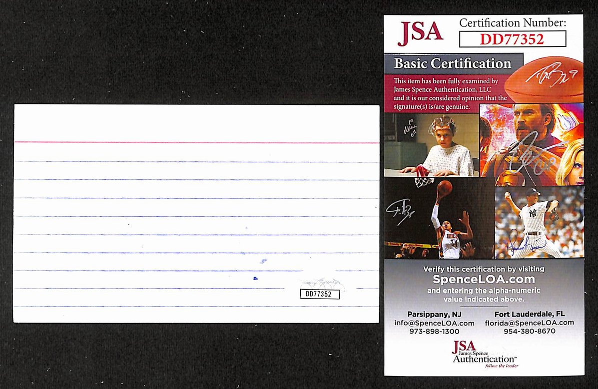 Ryan Miller Signed/Autographed 3x5 Index Card Buffalo Sabres JSA BA205520