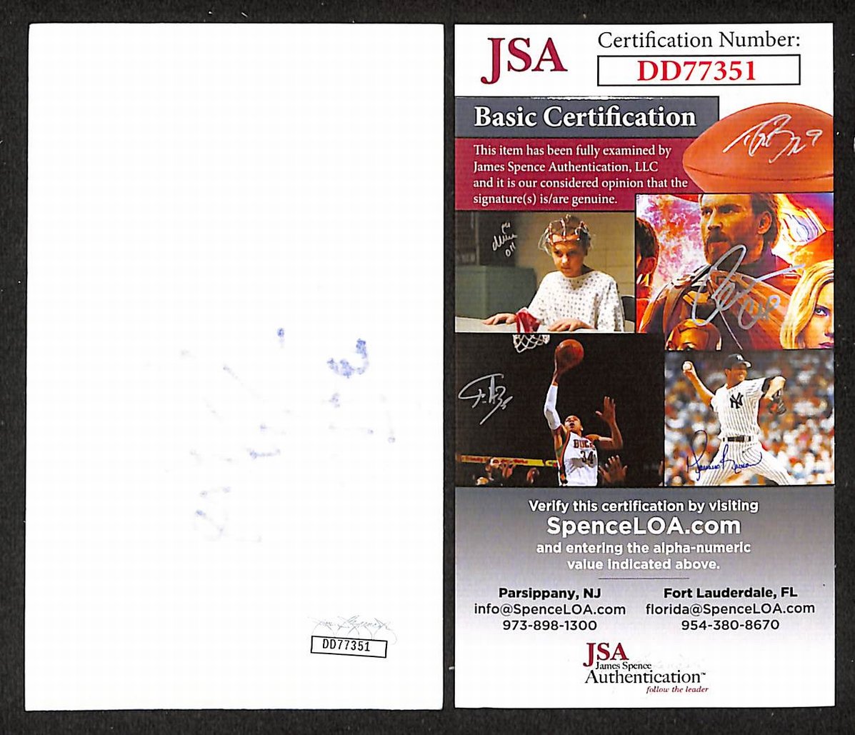 Ryan Miller Signed/Autographed 3x5 Index Card Buffalo Sabres JSA BA205521