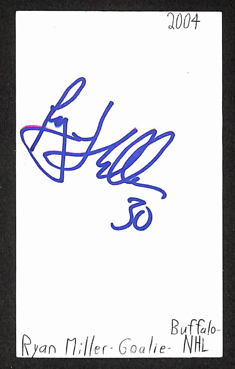 Ryan Miller Signed/Autographed 3x5 Index Card Buffalo Sabres JSA BA205522