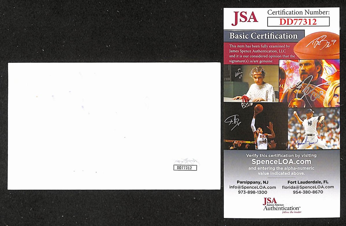 Ruslan Salei Signed/Autographed 3x5 Index Card Detroit Red Wings JSA BA205524