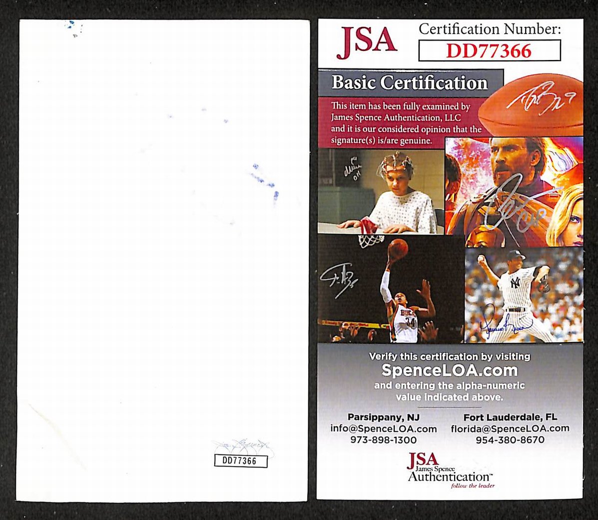 Brent Seabrook Signed/Autographed 3x5 Index Card Chicago Blackhawks JSA BA205527