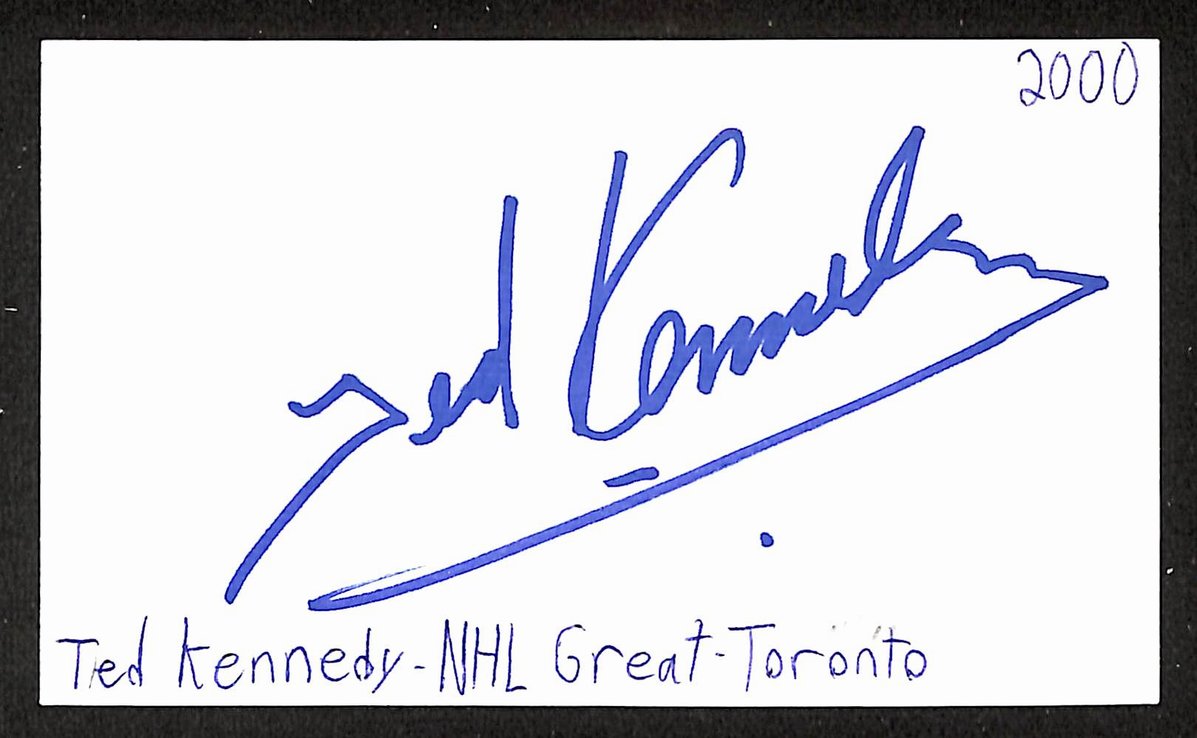 Ted Kennedy Signed/Autographed 3x5 Index Card Toronto Maple Leafs JSA BA205532