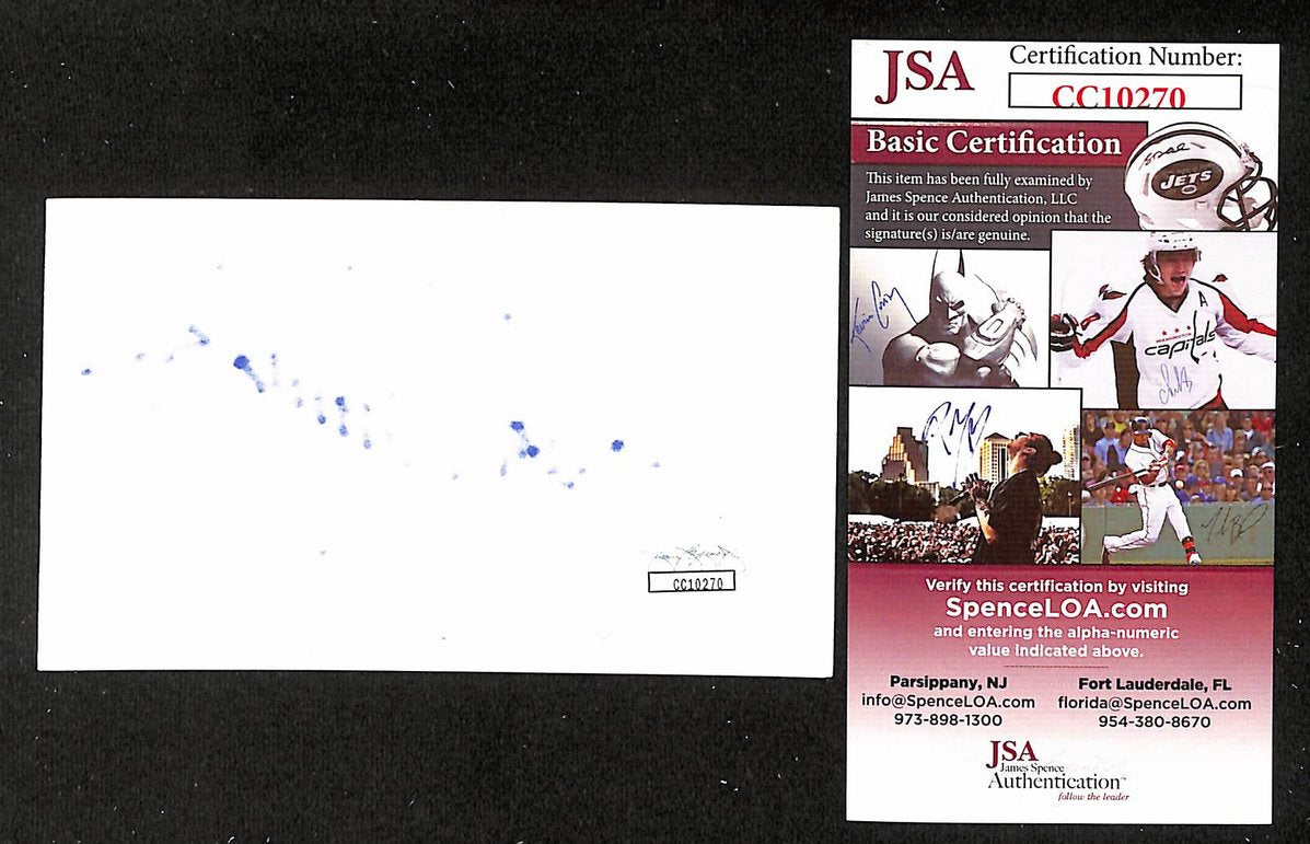 Ted Kennedy Signed/Autographed 3x5 Index Card Toronto Maple Leafs JSA BA205532
