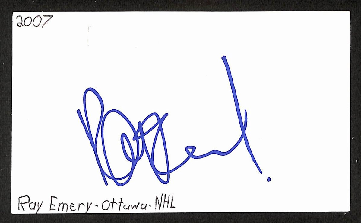Ray Emery Signed/Autographed 3x5 Index Card Philadelphia Flyers JSA BA205539