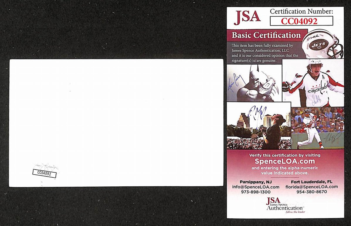 Johnny Bower Signed/Autographed 3x5 Index Card Toronto Maple Leafs JSA BA205543