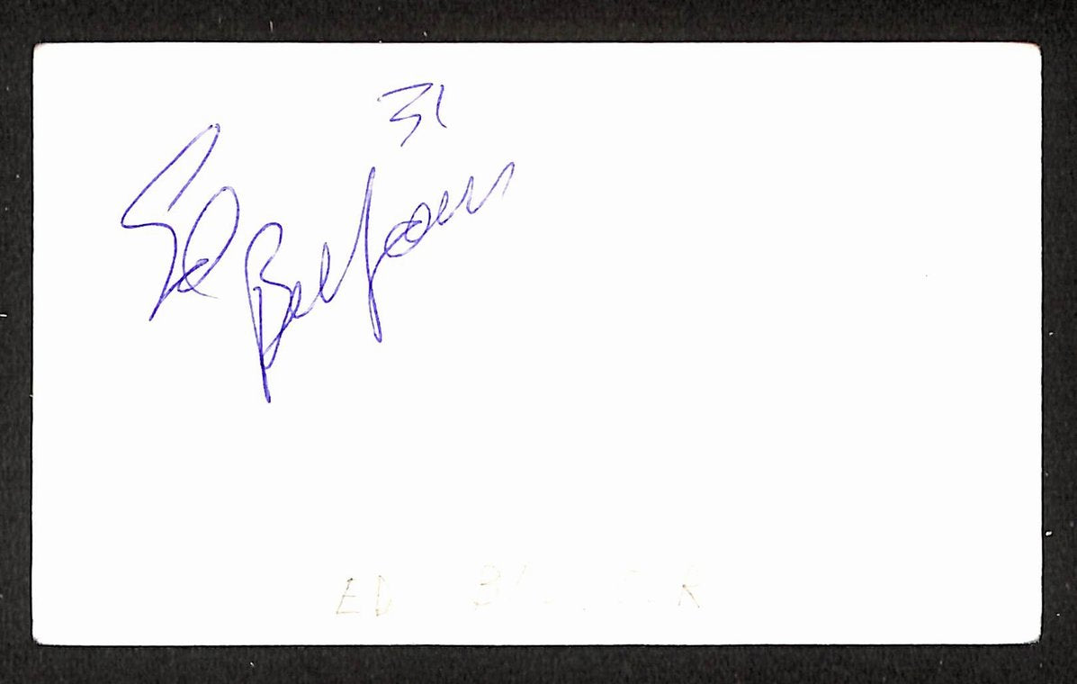 Ed Belfour Signed/Autographed 3x5 Index Card Chicago Blackhawks JSA BA205549