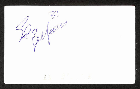 Ed Belfour Signed/Autographed 3x5 Index Card Chicago Blackhawks JSA BA205549