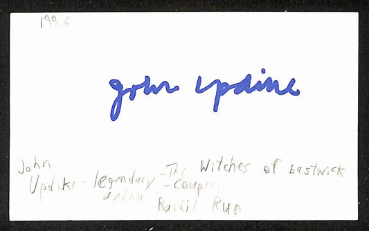 John Updike Signed/Autographed 3x5 Index Card Poet JSA BA205555