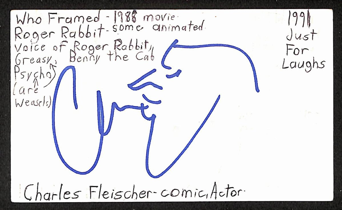 Charles Fleischer Signed/Autographed 3x5 Index Card Actor JSA BA205557