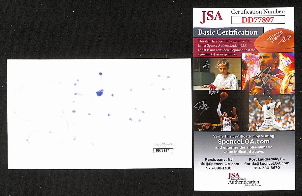 Jonas Akerlund Signed/Autographed 3x5 Index Card Musician Bathory JSA BA205558