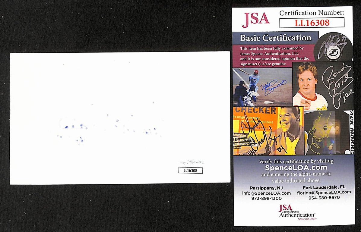 Tug McGraw Signed/Autographed 3x5 Index Card 1980 Phillies JSA BA205563