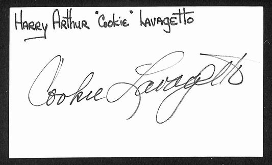 Cookie Lavagetto Signed/Autographed 3x5 Index Card Dodgers JSA BA205565