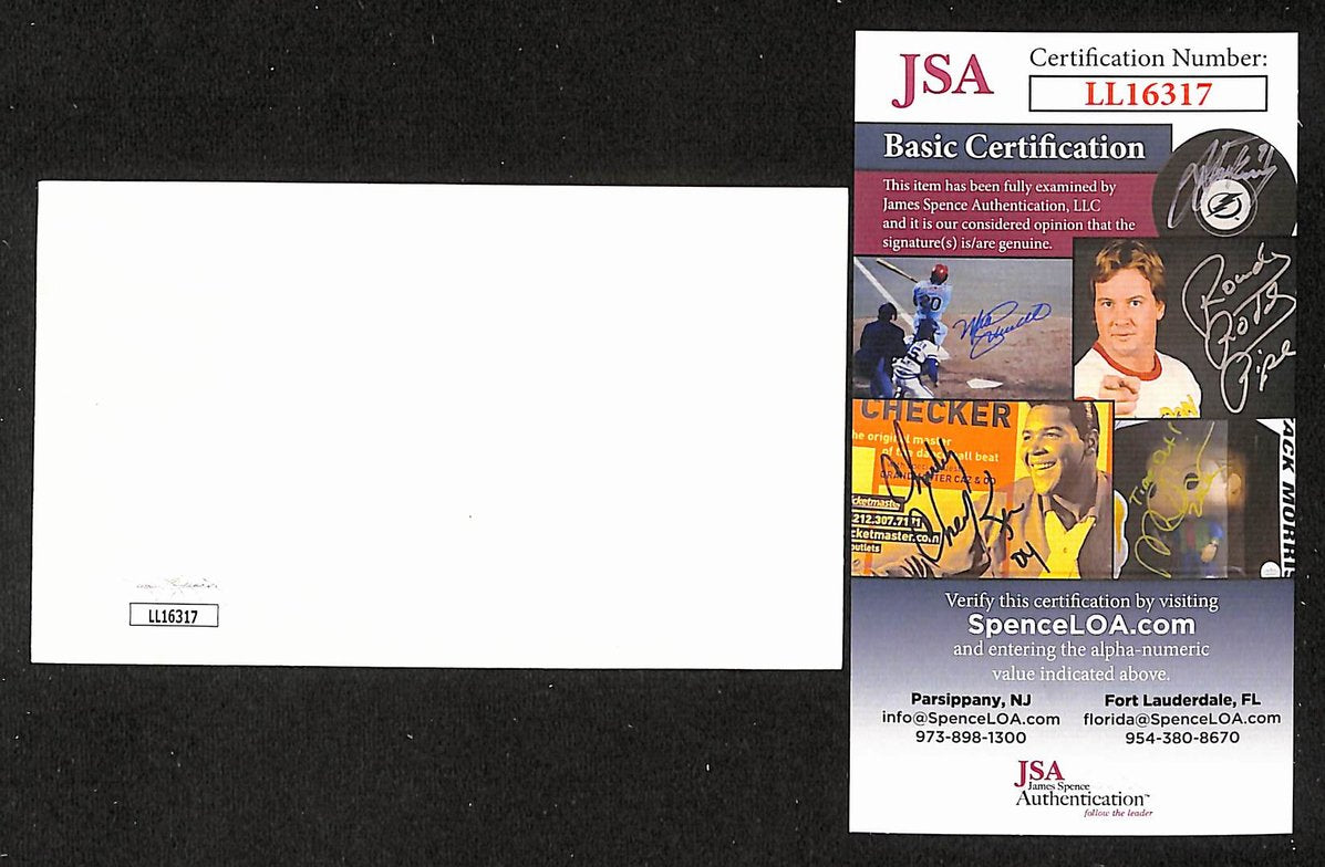 Ewell Blackwell Signed/Autographed 3x5 Index Card Reds JSA BA205571