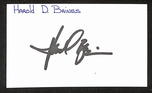 Harold Baines Signed/Autographed 3x5 Index Card HOF White Sox JSA BA205572