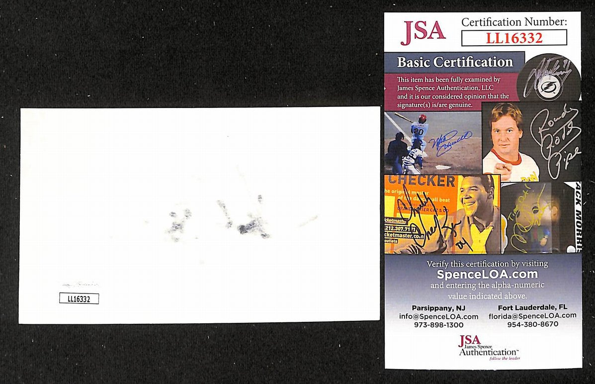 Harold Baines Signed/Autographed 3x5 Index Card HOF White Sox JSA BA205572