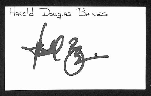 Harold Baines Signed/Autographed 3x5 Index Card HOF White Sox JSA BA205574
