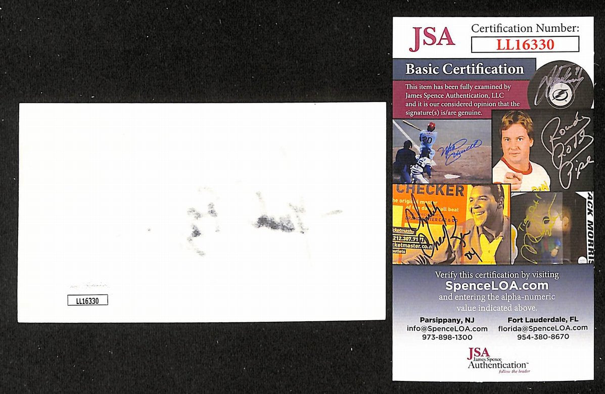 Harold Baines Signed/Autographed 3x5 Index Card HOF White Sox JSA BA205574