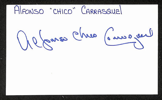 Alfonso Chico Carrasquel Signed/Autographed 3x5 Index Card Orioles JSA BA205576
