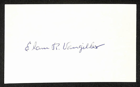 Elam Vangilder  Signed/Autographed 3x5 Index Card St. Louis Browns JSA BA205578