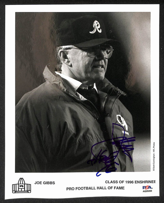 Joe Gibbs HOF Signed/Auto 8x10 Official Pro Football HOF Photo PSA/DNA 205928