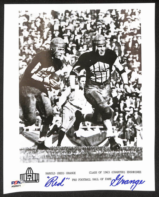 Red Grange Signed/Auto 8x10 Official Pro Football HOF Photo PSA/DNA 205930