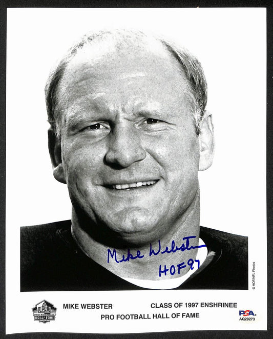 Mike Webster Signed/Inscr 8x10 Official Pro Football HOF Photo PSA/DNA 205932