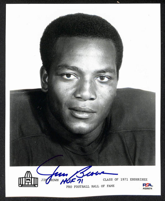Jim Brown Signed/Inscr 8x10 Official Pro Football HOF Photo PSA/DNA 205933