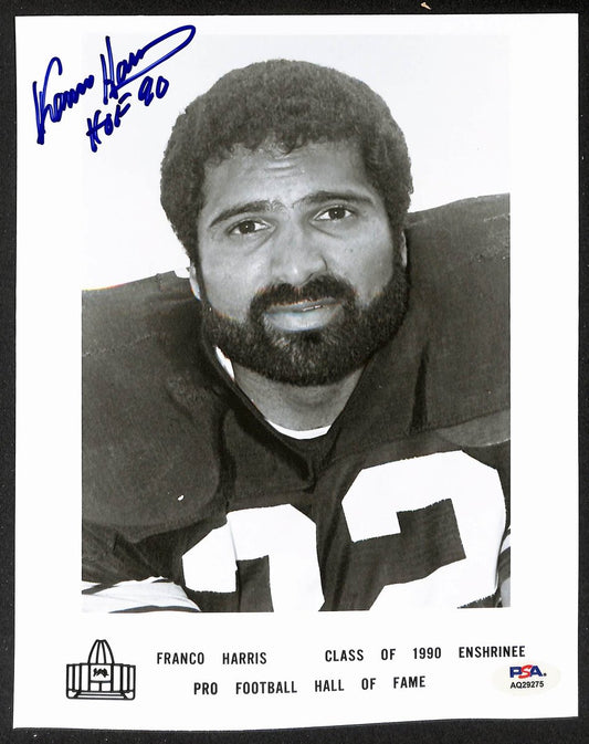 Franco Harris Signed/Inscr 8x10 Official Pro Football HOF Photo PSA/DNA 205934