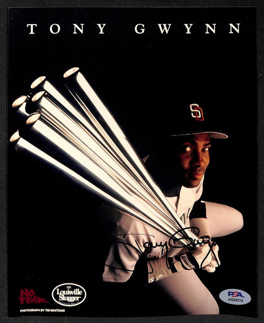 Tony Gwynn HOF Signed/Autographed 8x10 Photo San Diego Padres PSA/DNA 205937