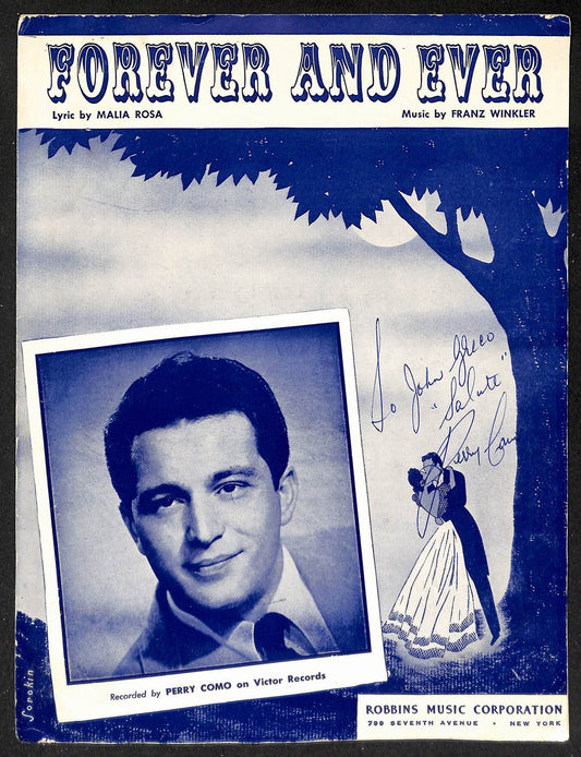 Perry Como Signed/Inscribed 9x12 Sheet Music "Forever and Ever" PSA/DNA 205948