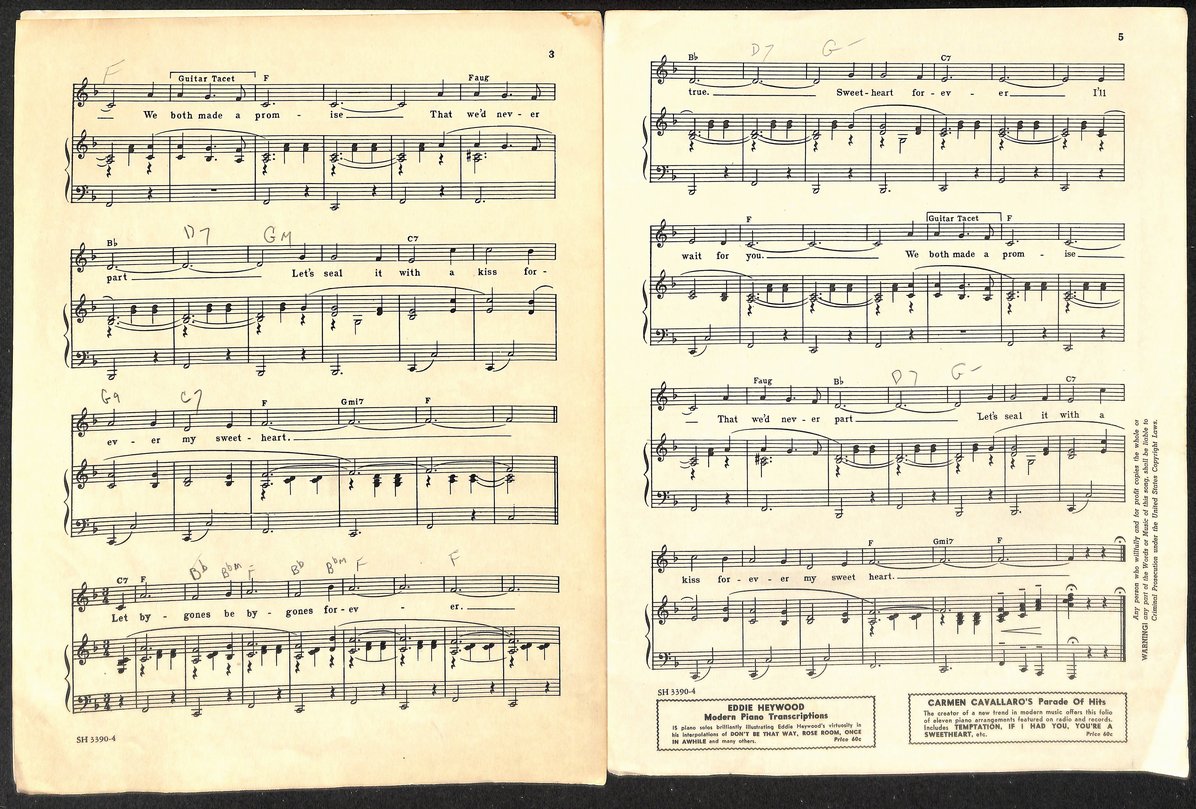 Perry Como Signed/Inscribed 9x12 Sheet Music "Forever and Ever" PSA/DNA 205948