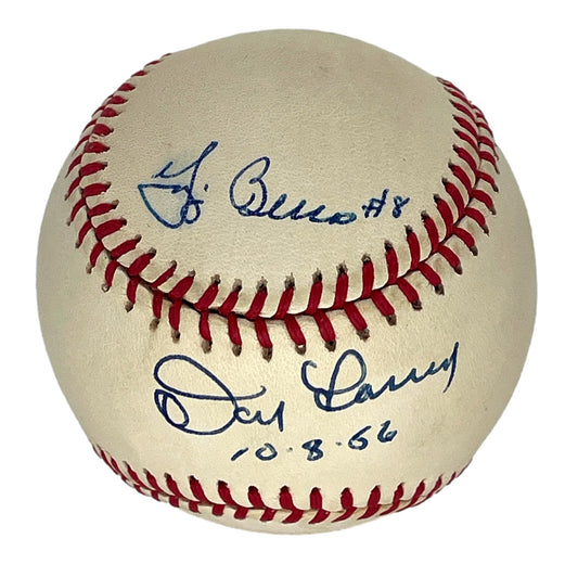 Yogi Berra/Don Larsen Dual-Signed/Inscr "10-8-56" OAL Baseball PSA/DNA 205957
