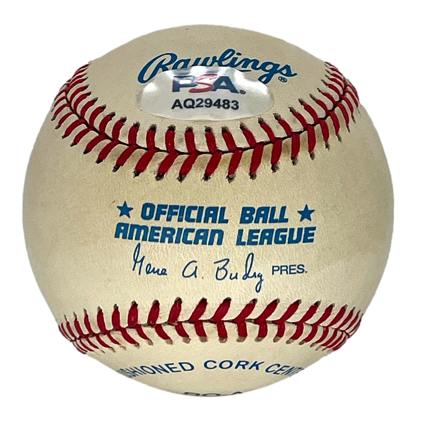 Yogi Berra/Don Larsen Dual-Signed/Inscr "10-8-56" OAL Baseball PSA/DNA 205957