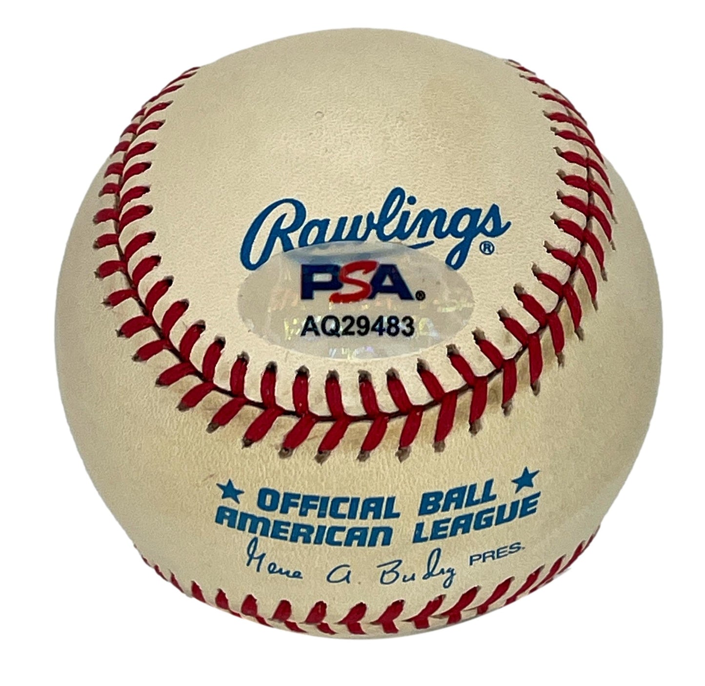 Yogi Berra/Don Larsen Dual-Signed/Inscr "10-8-56" OAL Baseball PSA/DNA 205957