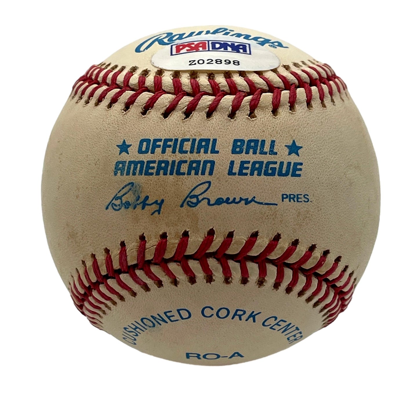 Ted Williams HOF Single Signed/Auto OAL/Brown Baseball Red Sox PSA/DNA 205883