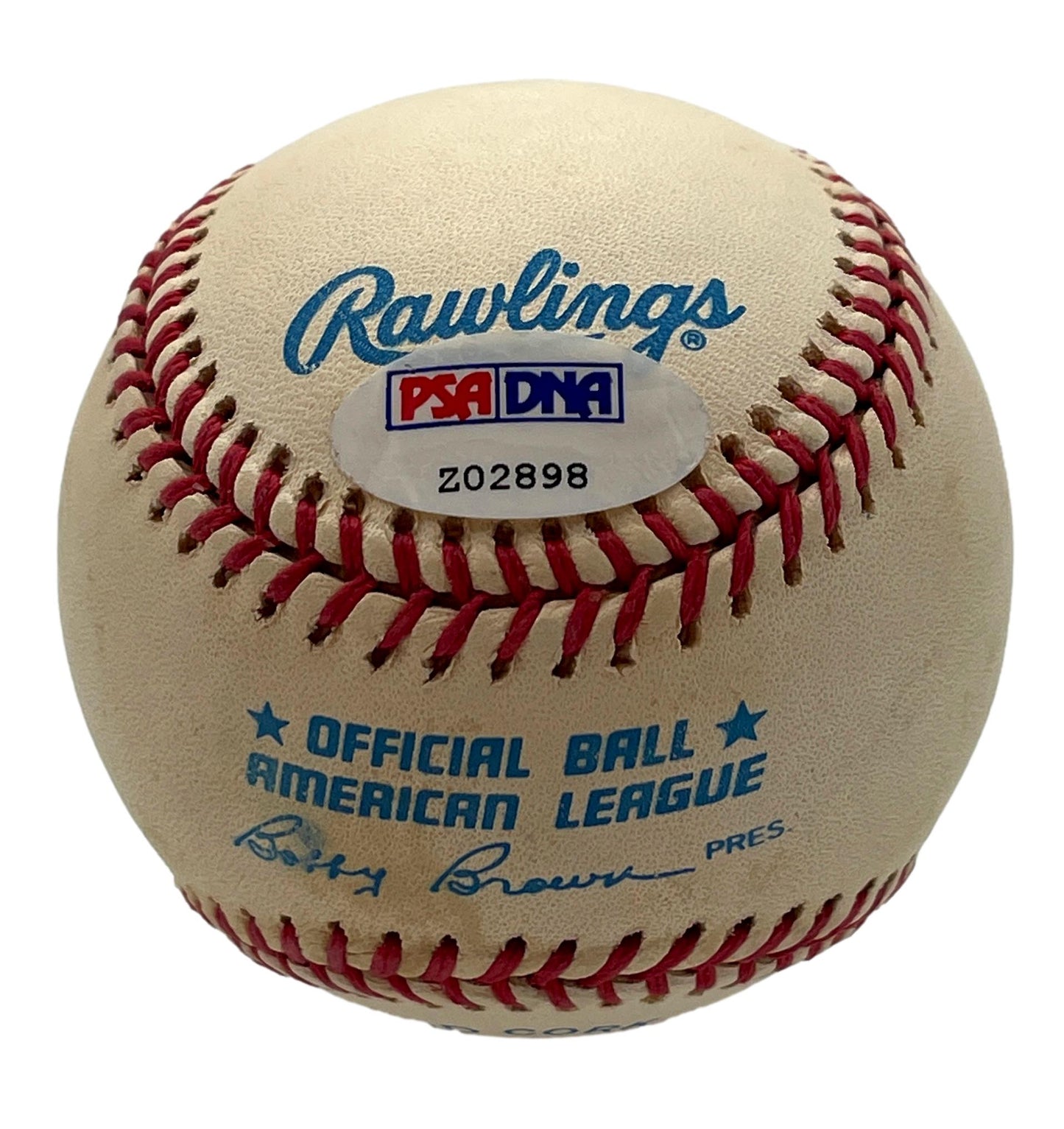 Ted Williams HOF Single Signed/Auto OAL/Brown Baseball Red Sox PSA/DNA 205883