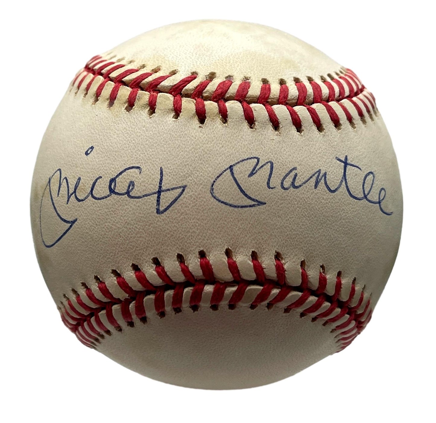 Mickey Mantle HOF Single Signed/Auto OAL/Brown Baseball NY Yankees JSA 205885